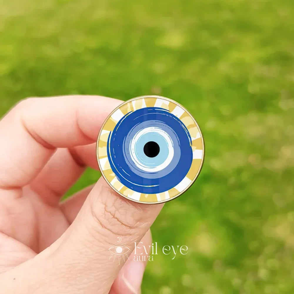 Badge Evil Eye Pin - 5 / Bronze 25mm