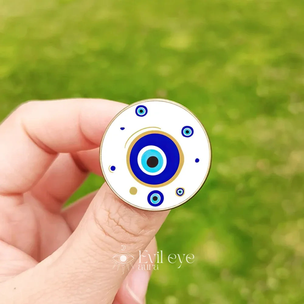 Badge Evil Eye Pin - 6 / Bronze 25mm