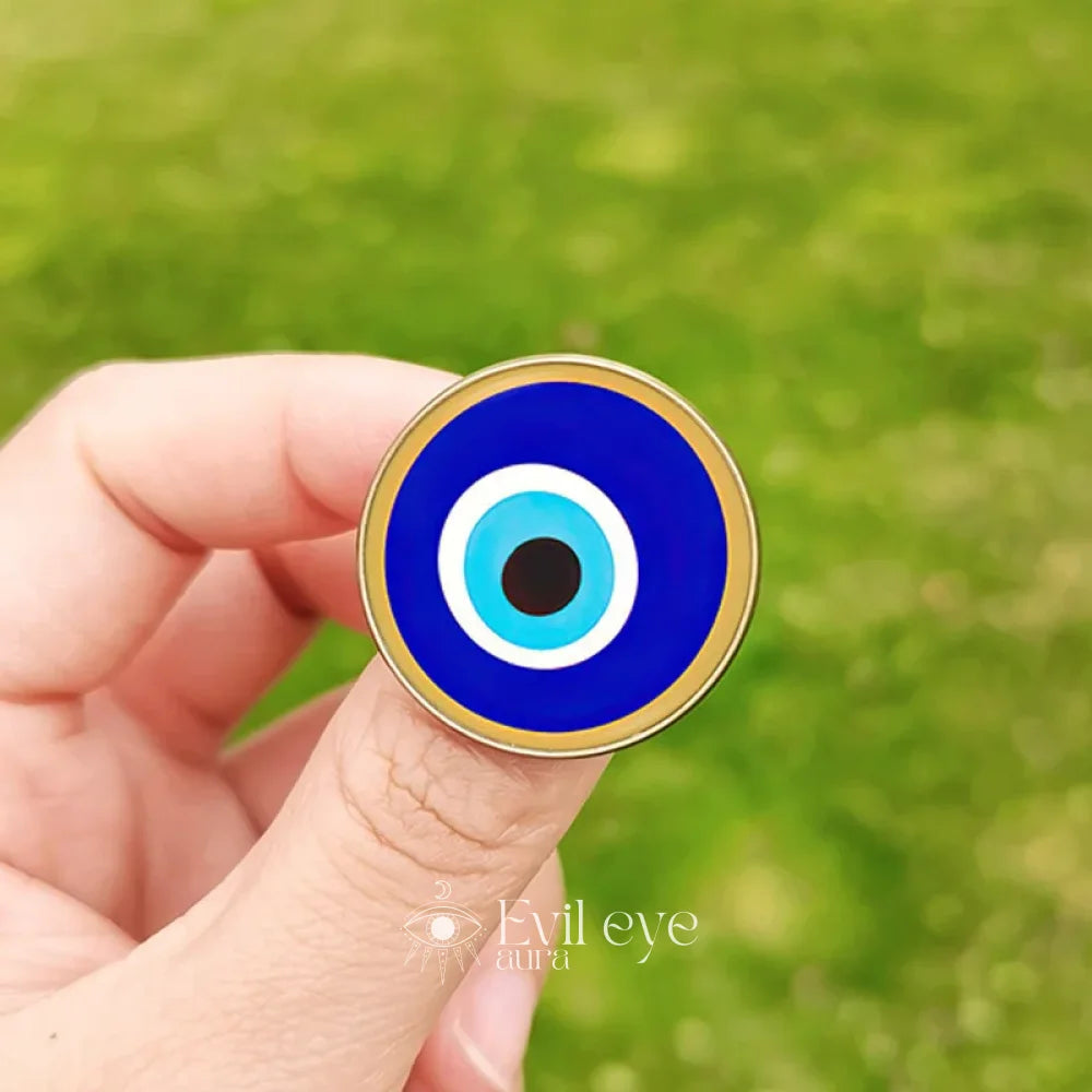 Badge Evil Eye Pin - 7 / Bronze 25mm