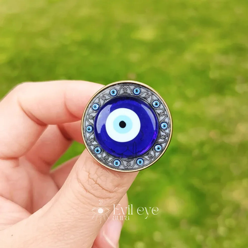 Badge Evil Eye Pin - 8 / Bronze 25mm