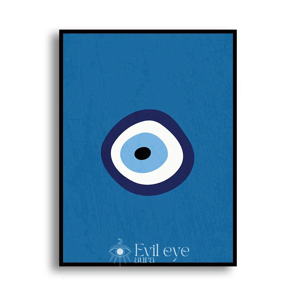Blue Evil Eye Painting - Blue / 60x90cm Canvas