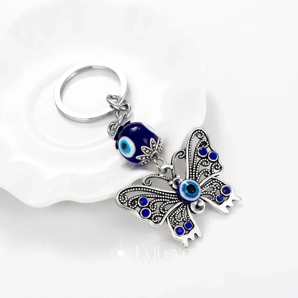 Butterfly Evil Eye Keychain