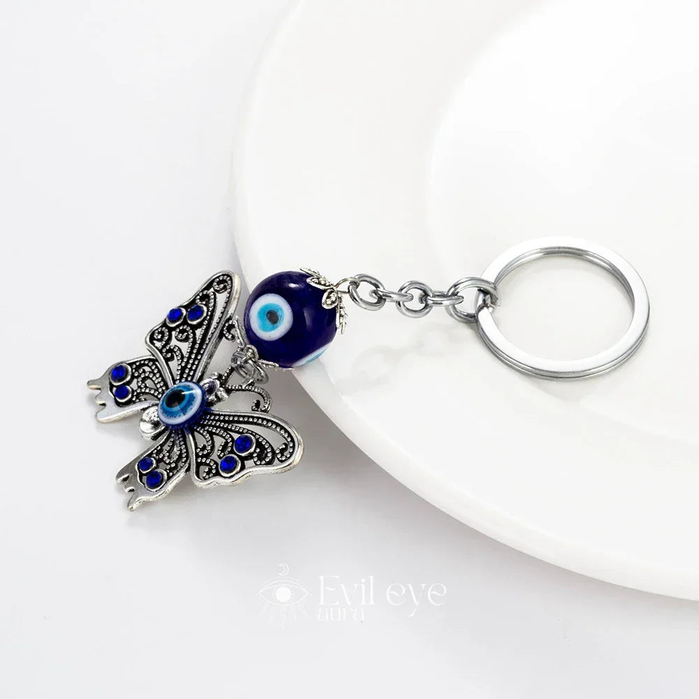 Butterfly Evil Eye Keychain