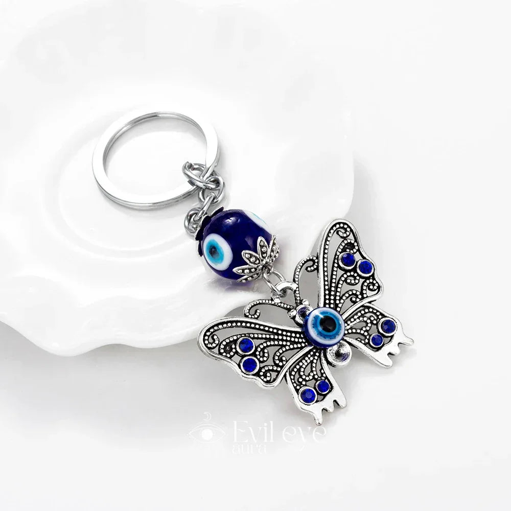 Butterfly Evil Eye Keychain
