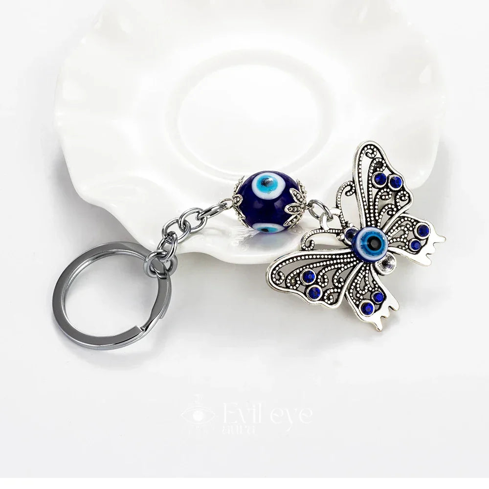 Butterfly Evil Eye Keychain