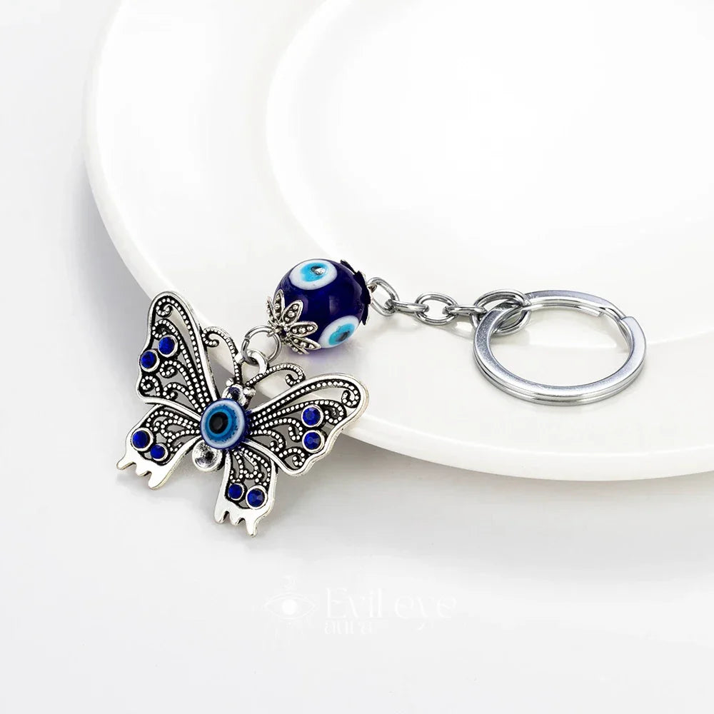 Butterfly Evil Eye Keychain