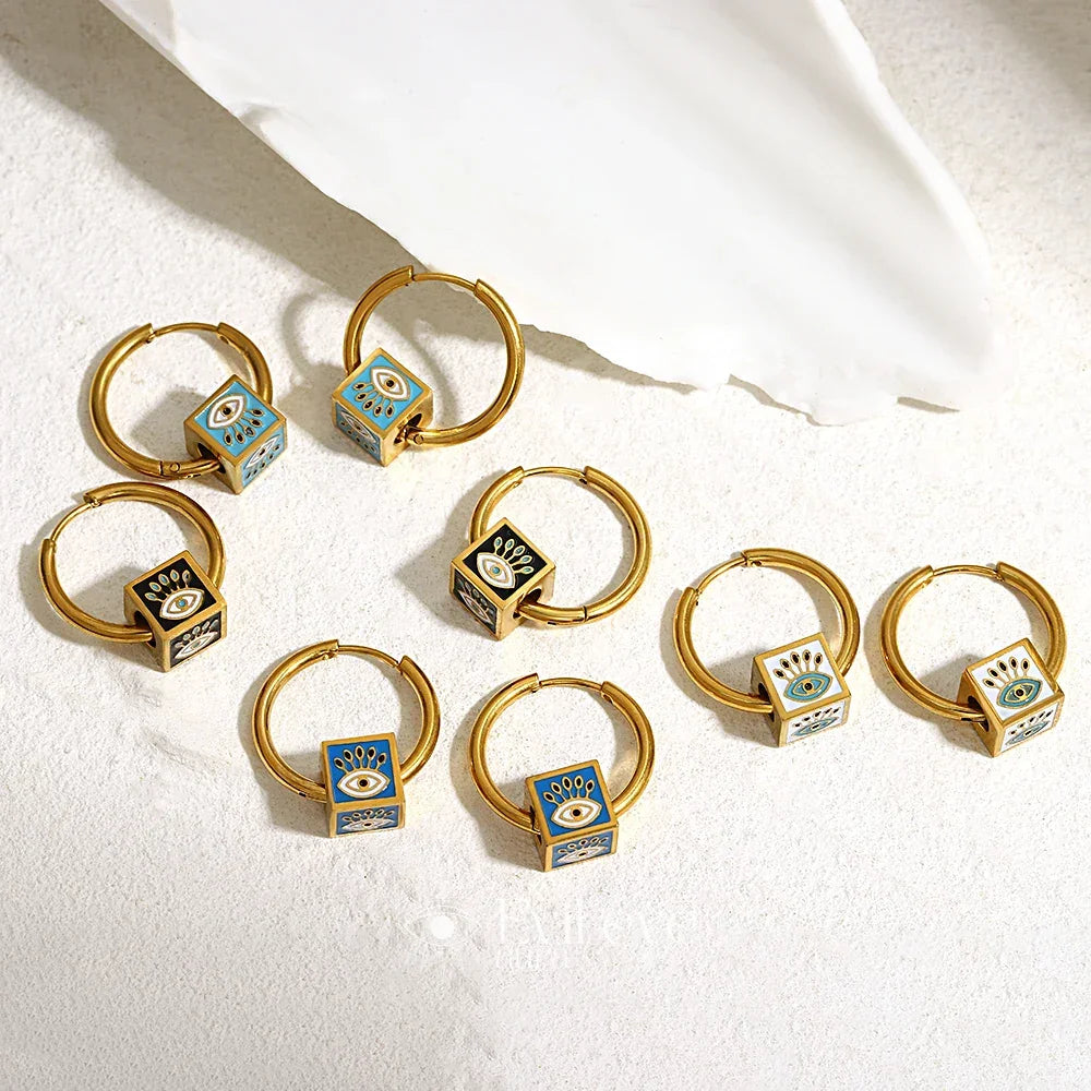 Cubic Evil Eye Earrings