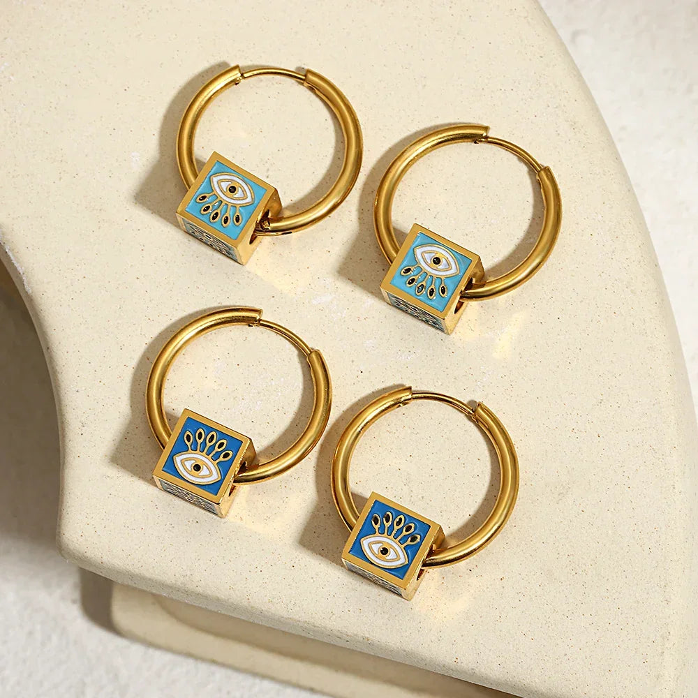 Cubic Evil Eye Earrings