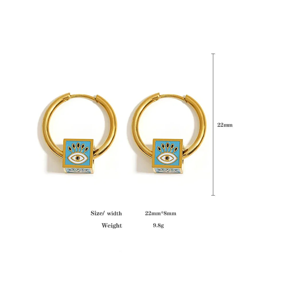 Cubic Evil Eye Earrings