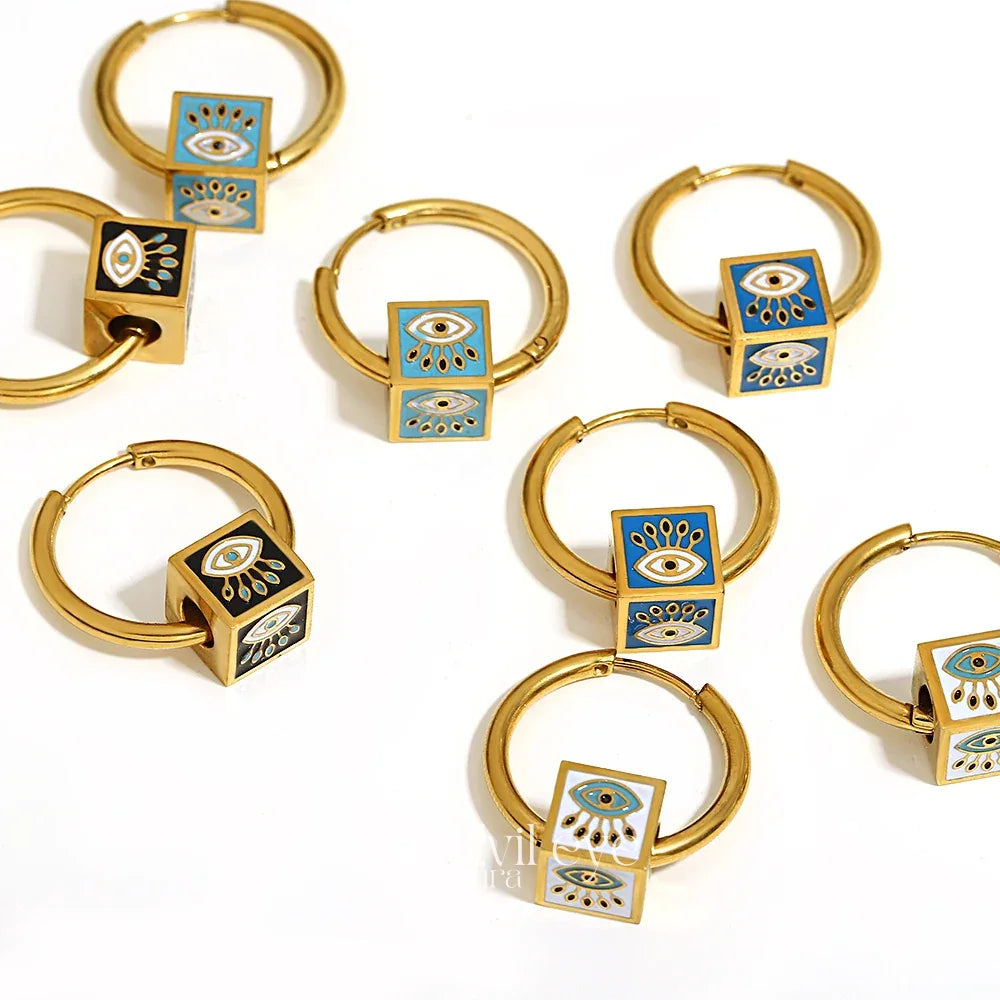 Cubic Evil Eye Earrings