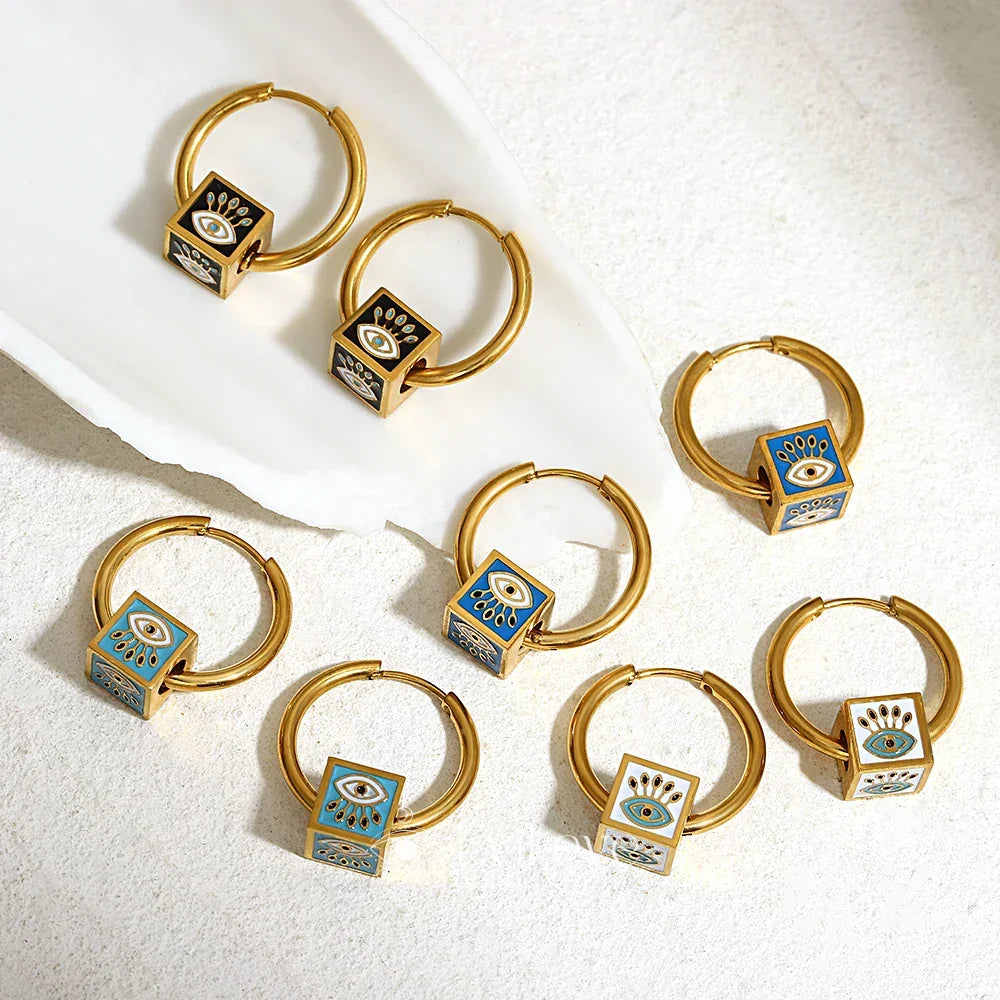 Cubic Evil Eye Earrings
