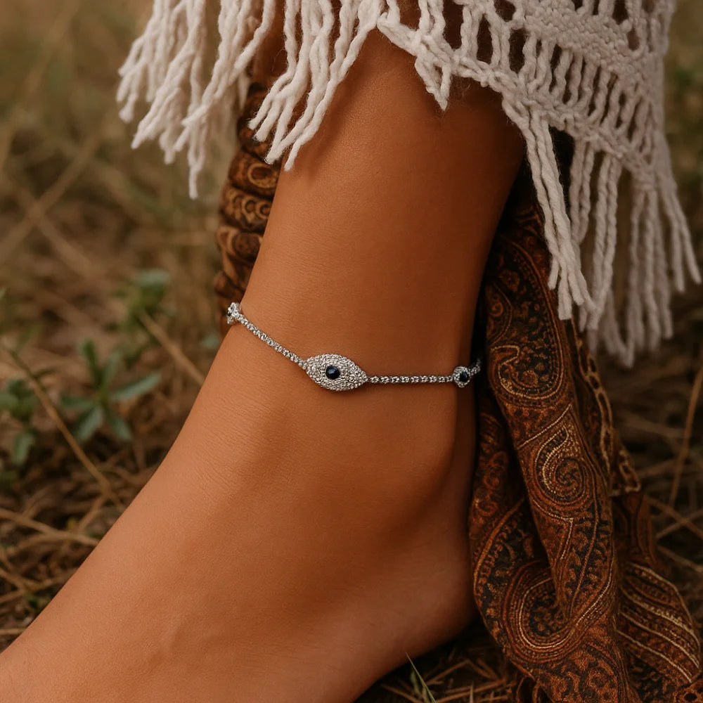 Diamond Evil Eye Anklet