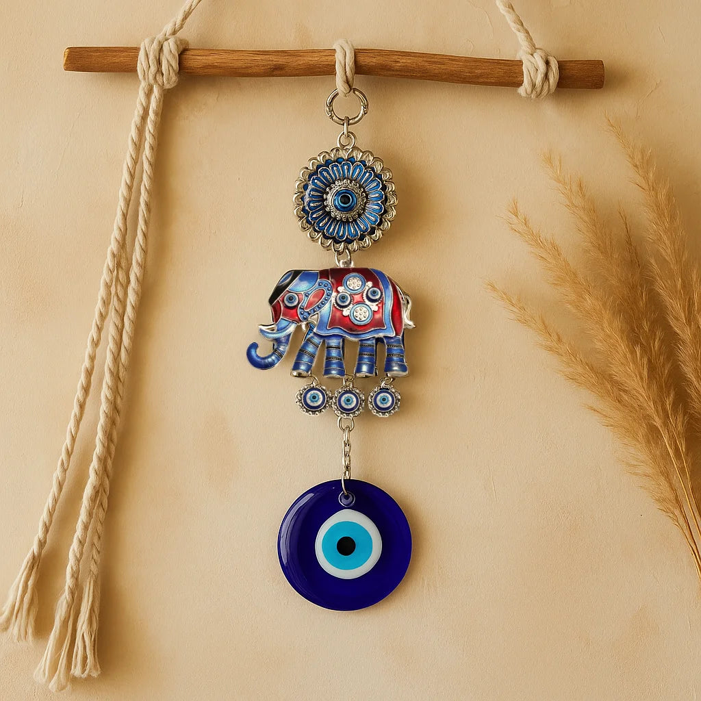 Elephant Evil Eye Wall Hanging