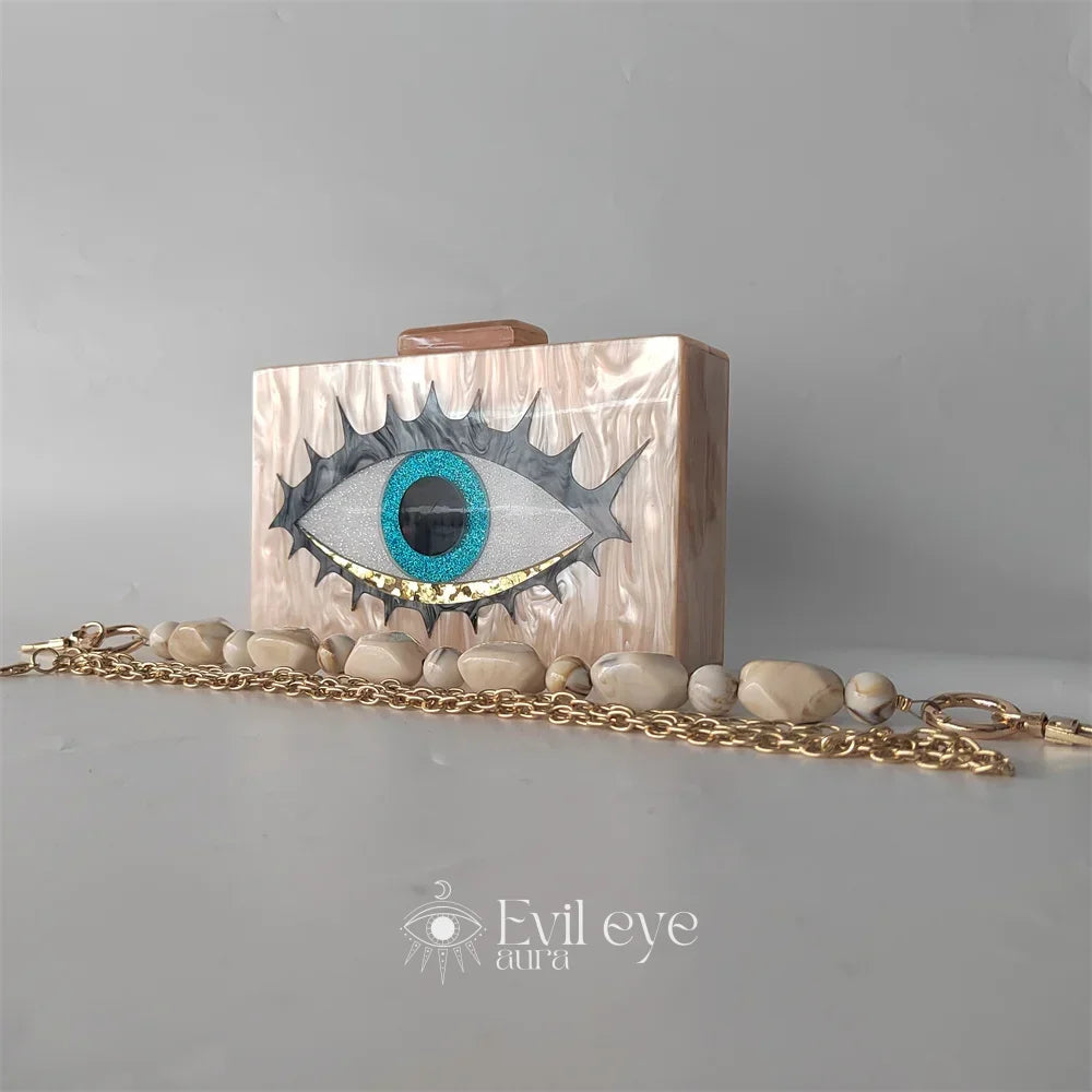 Evil Eye Evening Bag - Beige
