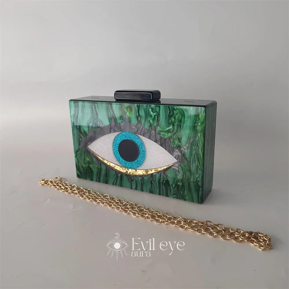 Evil Eye Evening Bag - Green