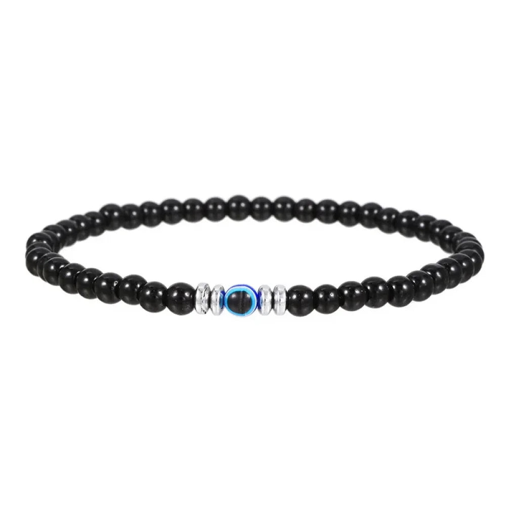 Evil Eye Obsidian Bracelet Men