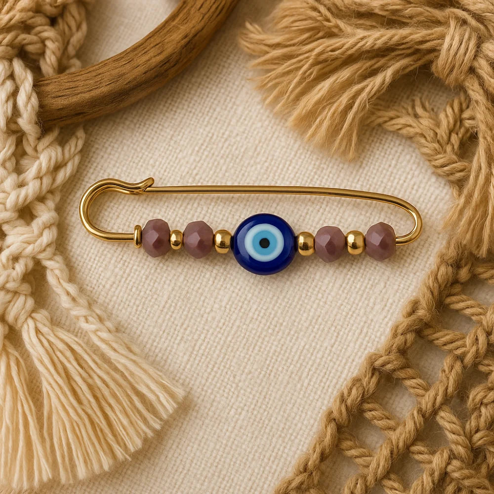 Gemstone Evil Eye Pin