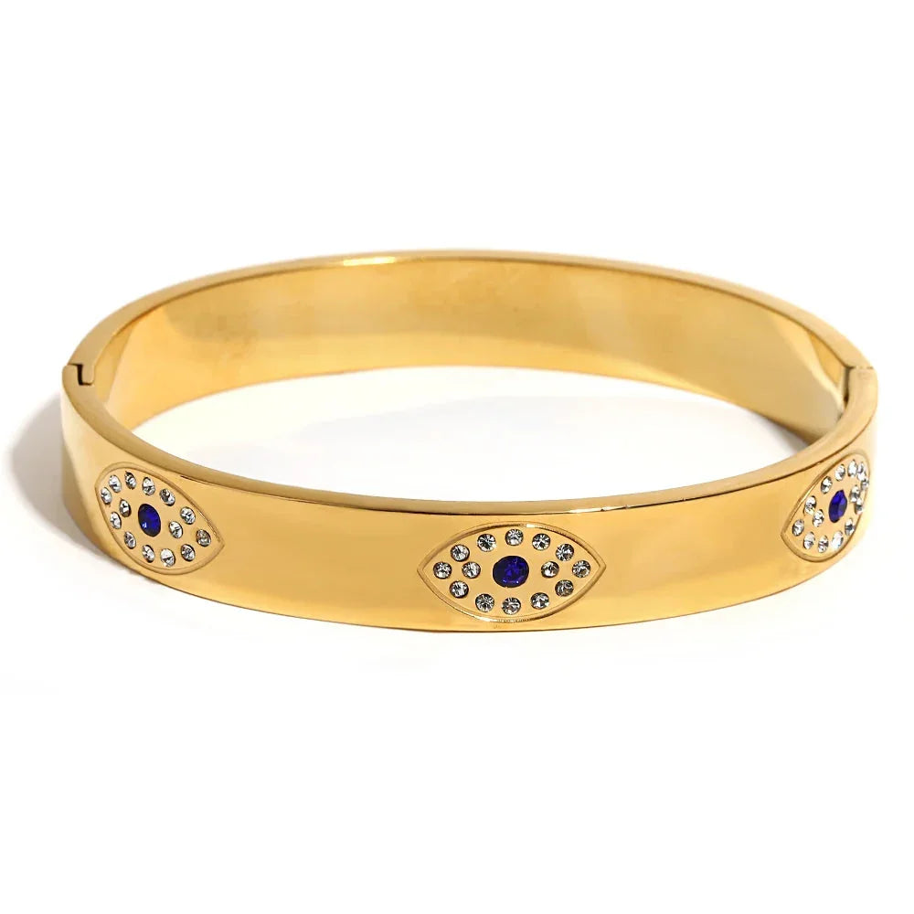 Gold and Diamond Evil Eye Bracelet