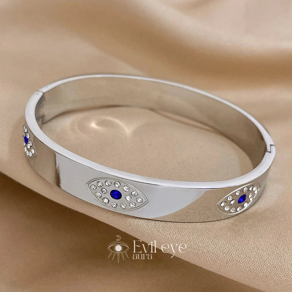 Gold and Diamond Evil Eye Bracelet