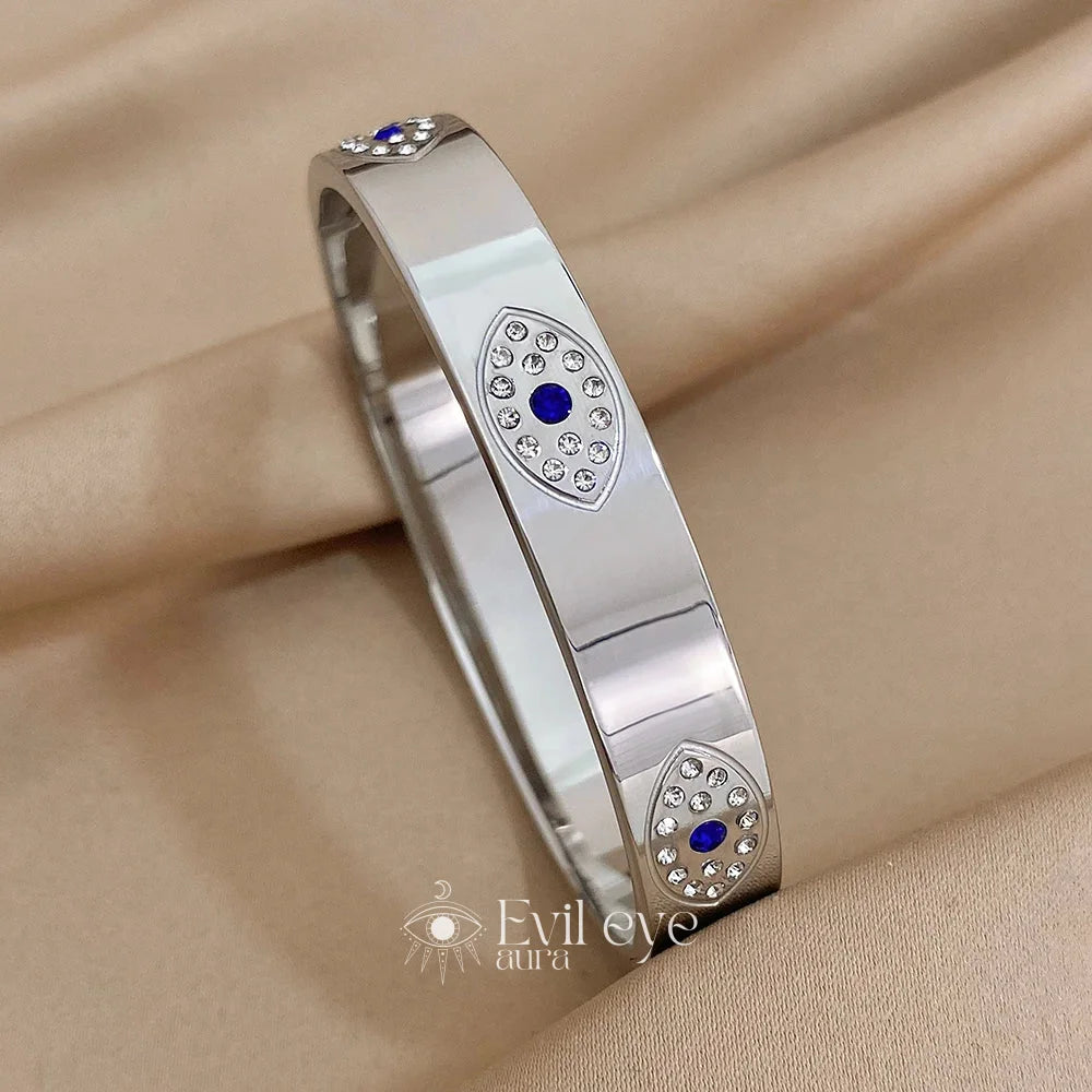 Gold and Diamond Evil Eye Bracelet