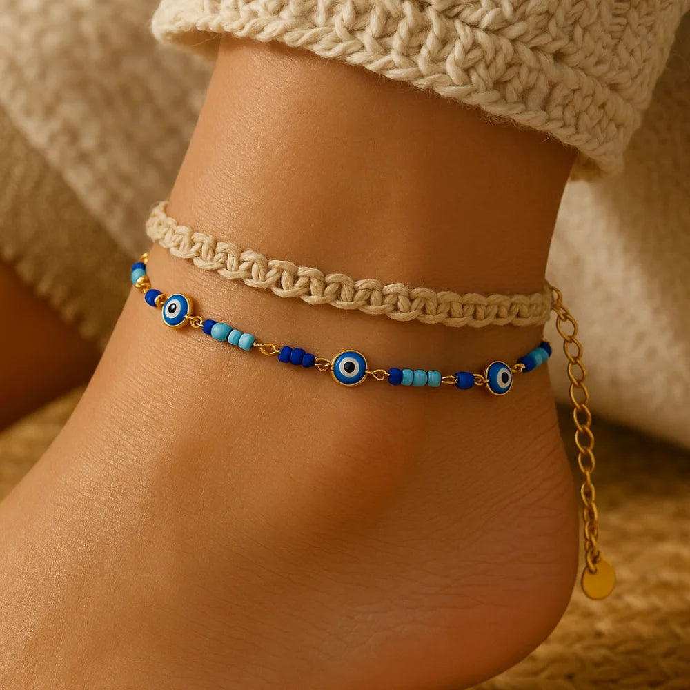 Greek Evil Eye Anklet