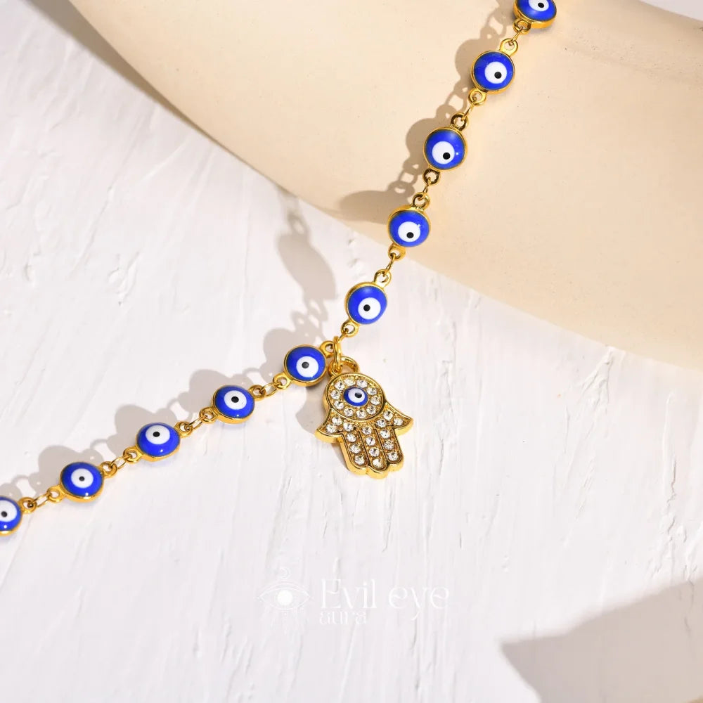 Hamsa Evil Eye Anklet