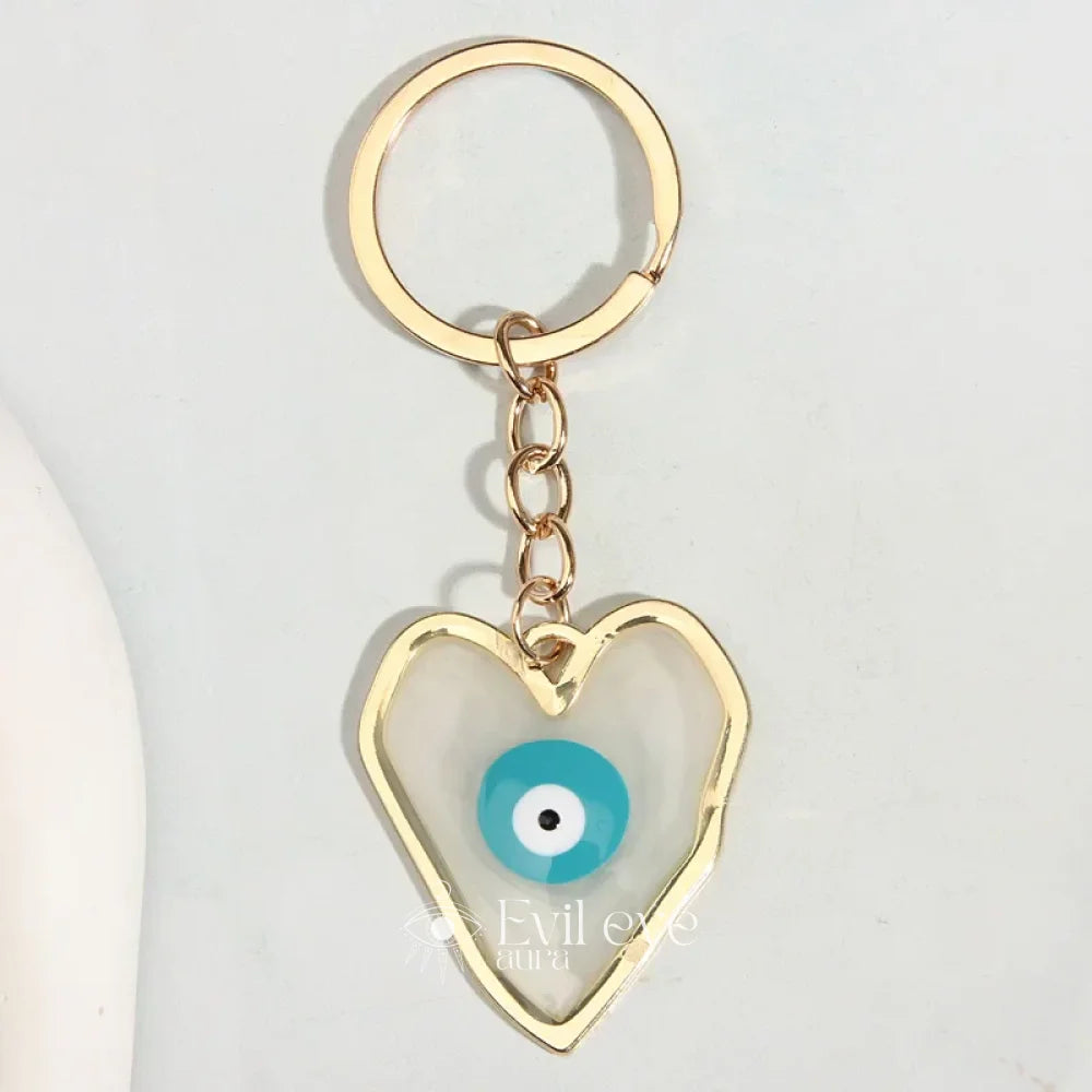 Heart Evil Eye Keychain