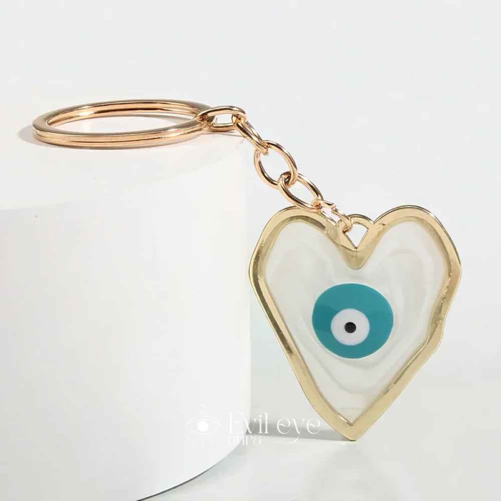 Heart Evil Eye Keychain