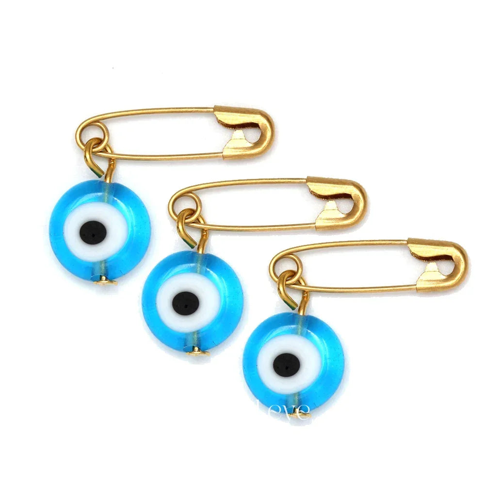 Light Blue Evil Eye Pin - Rounded