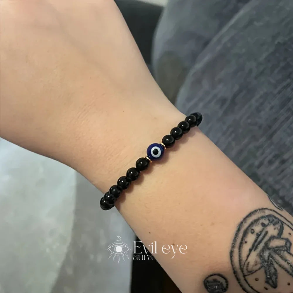 Onyx Evil Eye Bracelet - 18cm