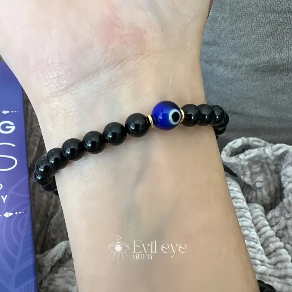 Onyx Evil Eye Bracelet - 18cm