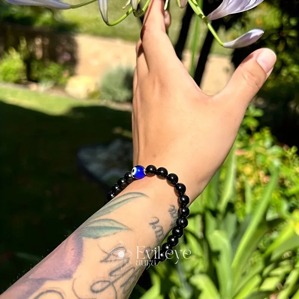 Onyx Evil Eye Bracelet - 18cm