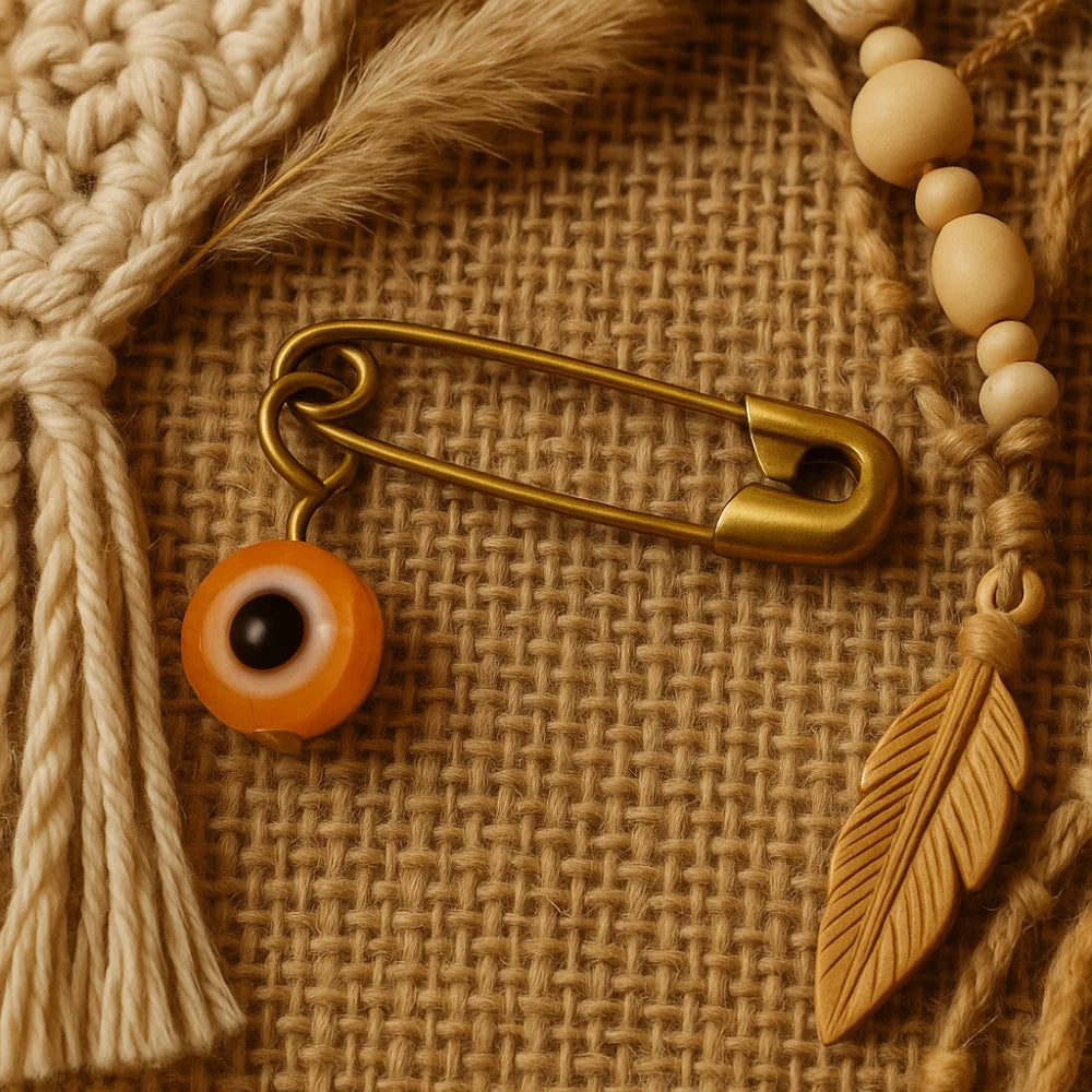 Orange Evil Eye Pin