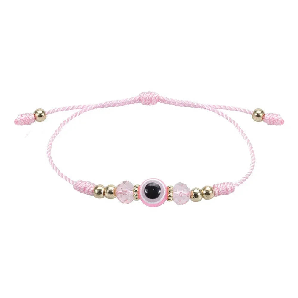 Pink Evil Eye Bracelet - Light pink