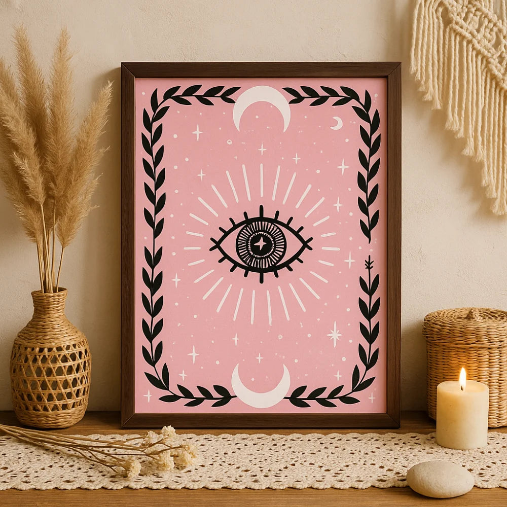 Pink Evil Eye Painting
