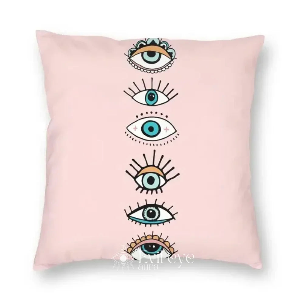 Pink Evil Eye Pillow - 40x40cm