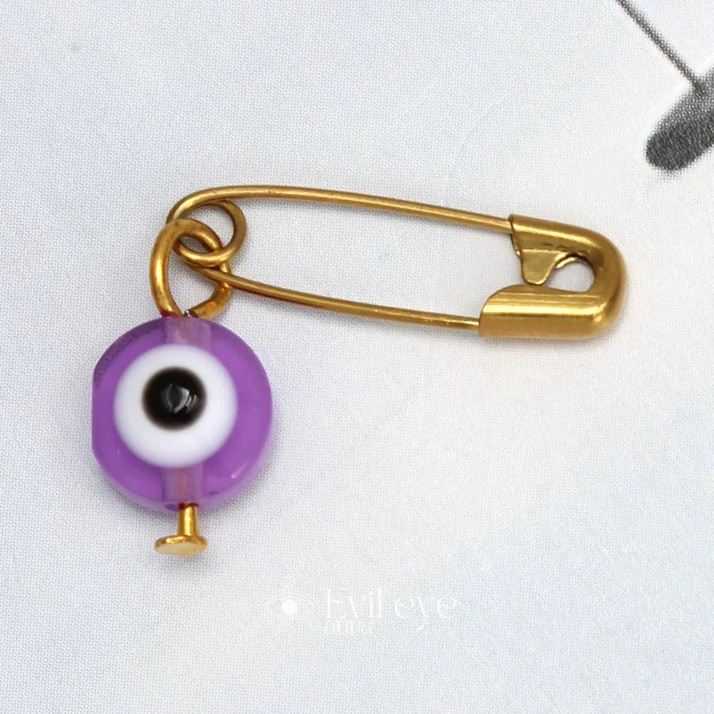 Purple Evil Eye Pin - Rounded