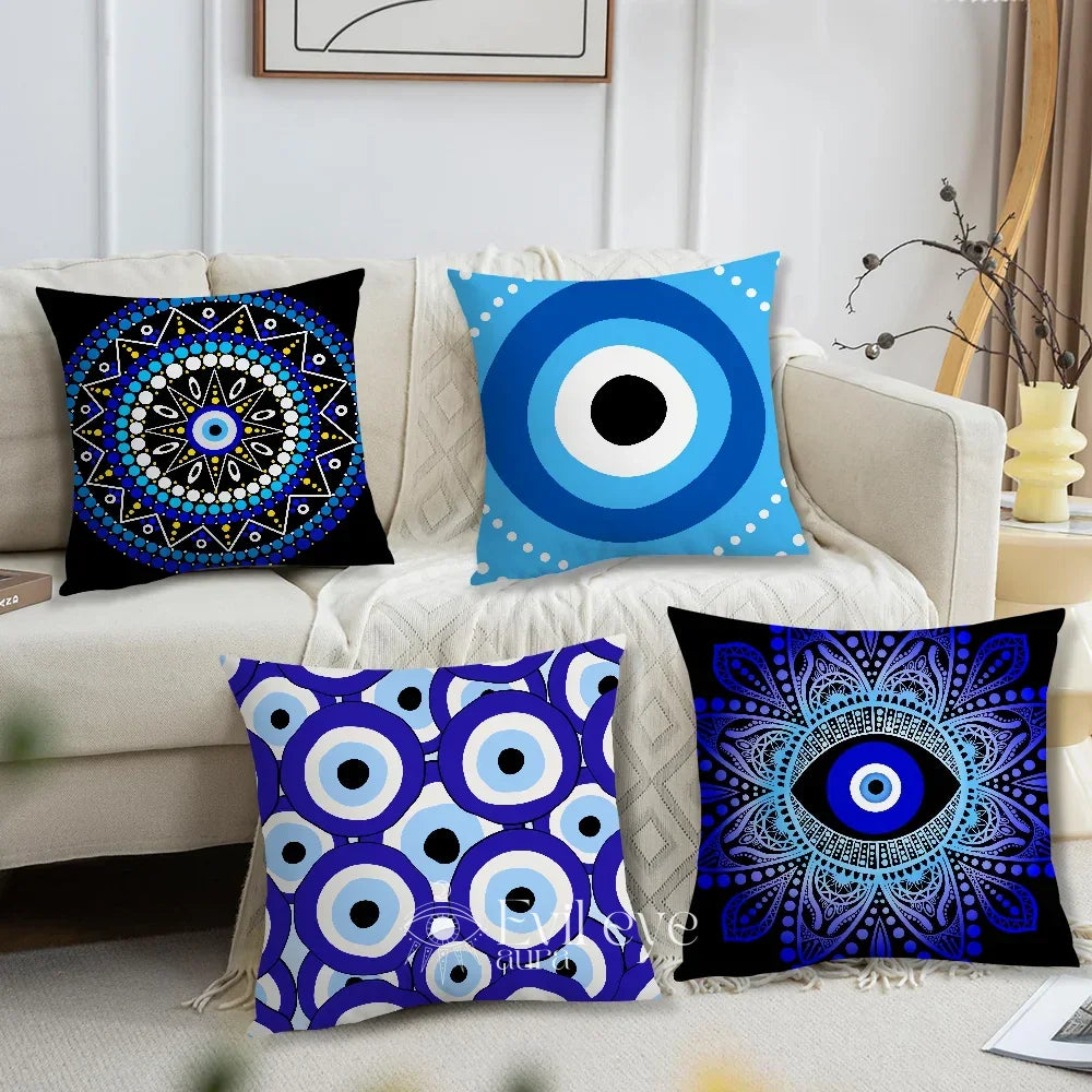 Round Evil Eye Pillow