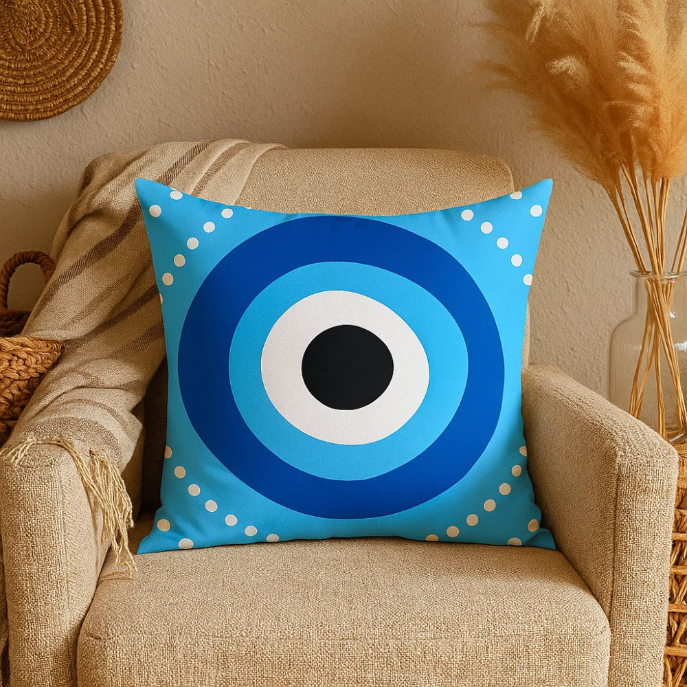 Round Evil Eye Pillow