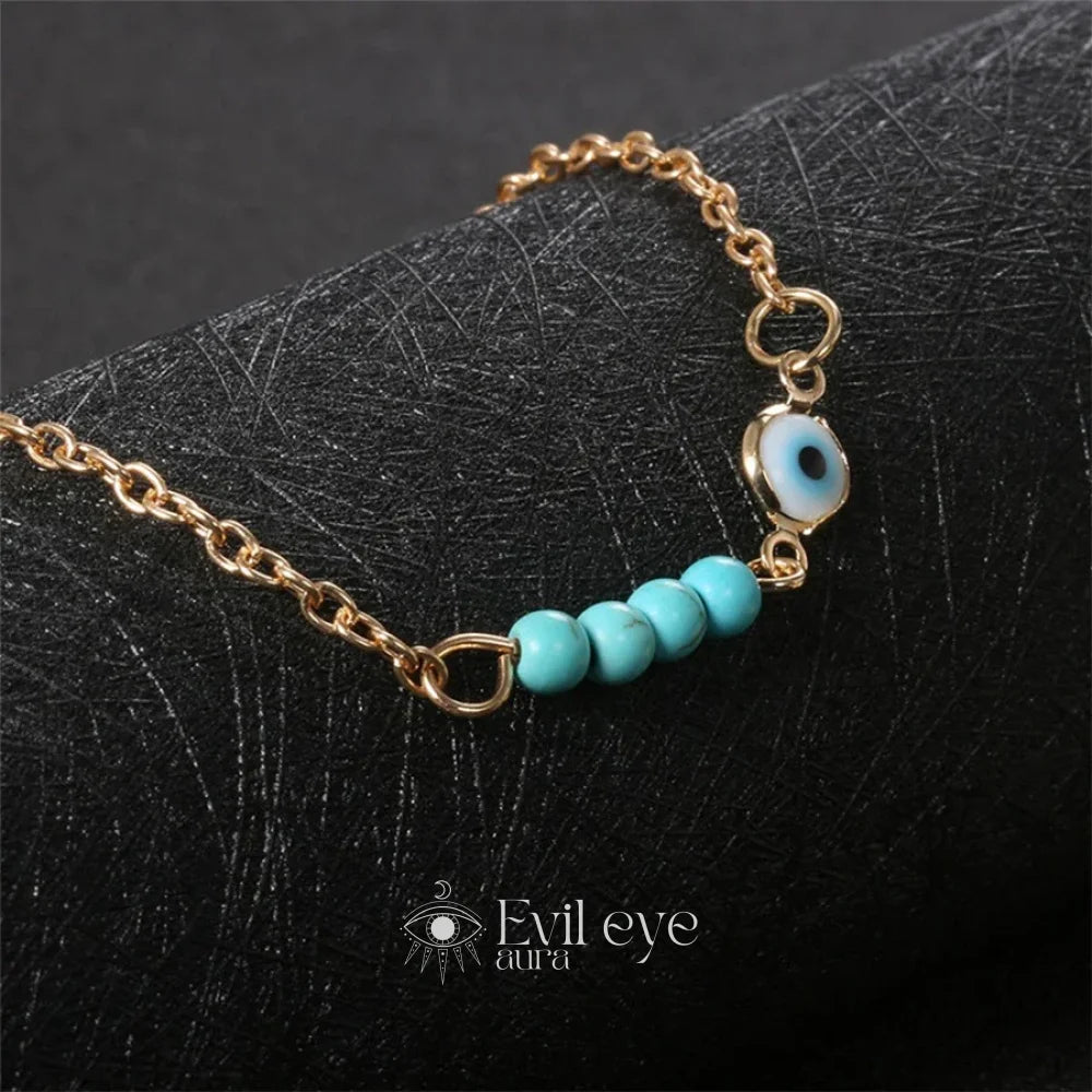 Turquoise Evil Eye Anklet