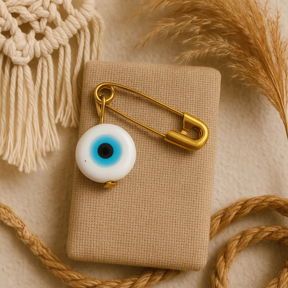 White Evil Eye Pin