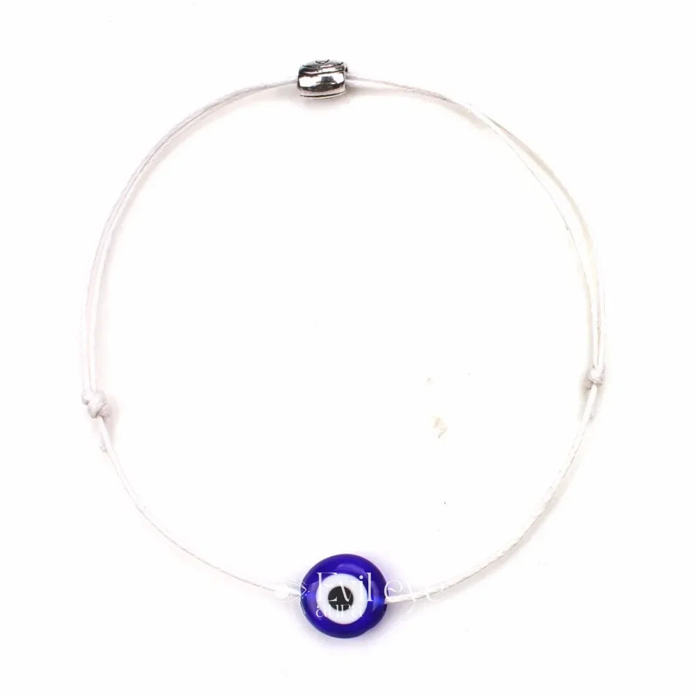 White String Evil Eye Bracelet