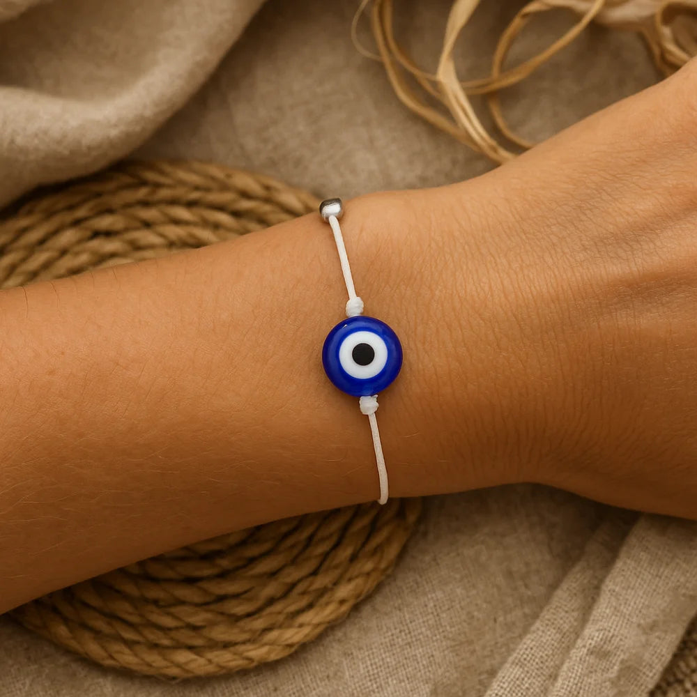 White String Evil Eye Bracelet